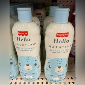 Fisher-Price Hello Bathtime Baby Wash - Blue and White.  Pack of 2
